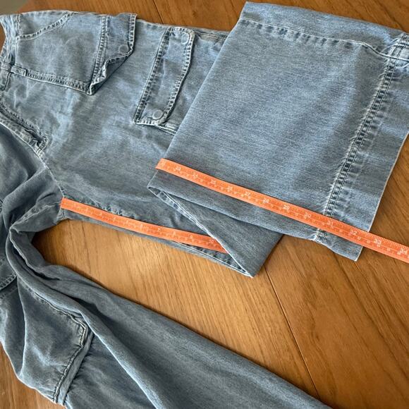 Frame Jeans Size 30 Relaxed Cargo Mid Waist Straight Leg Medium Light Wash - Picture 10 of 12